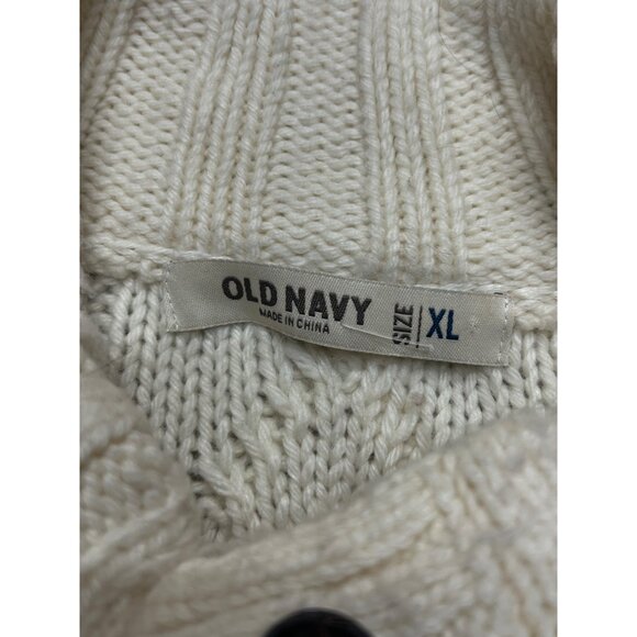 Old Navy Wool Blend Cable Knit Long Sleeve Fisherman Pullover Sweater Size XL - Picture 5 of 10